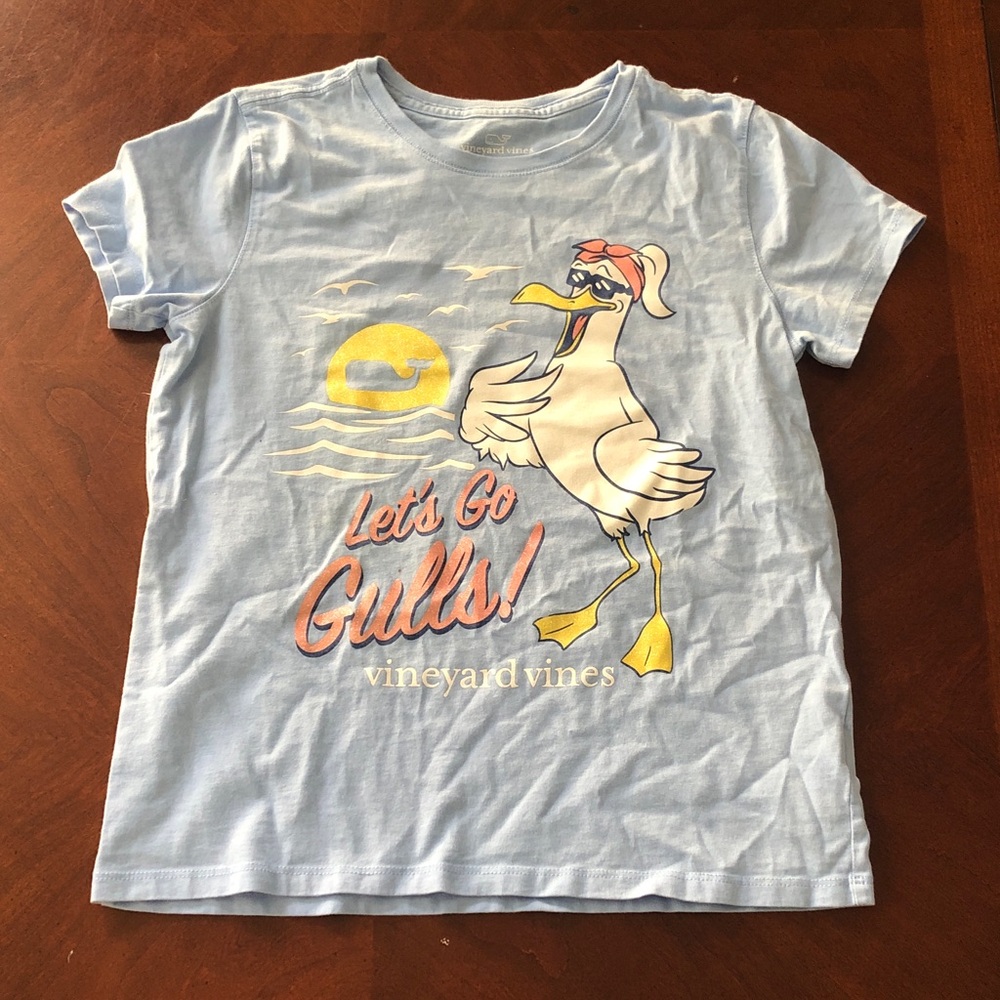 Vineyard vines T-shirt let’s go gulls girls size medium 12 14